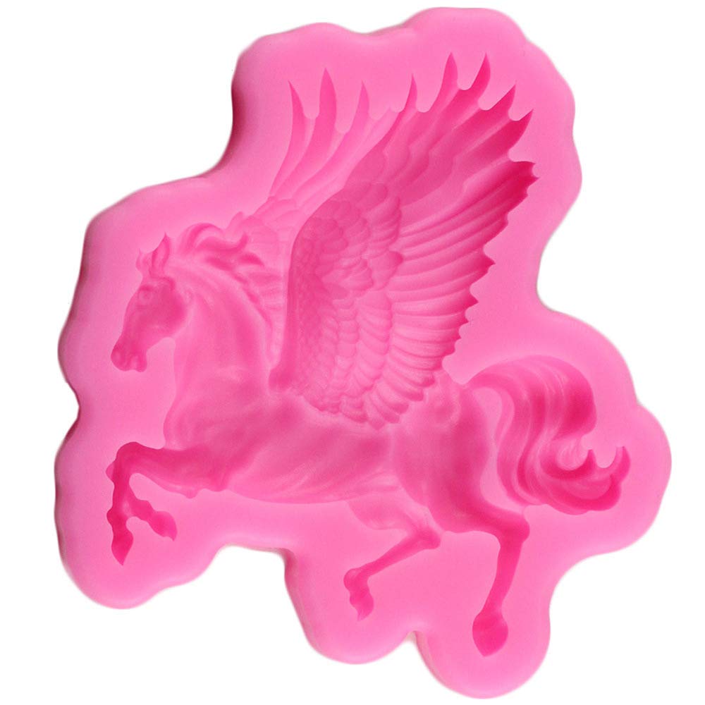 3D Pegasus Horse Animal Fly Wing For Diy Cake Fondant Baking Biscuit Soap Tray 3D Hard Candies Desserts Candles Drop Glue Decor