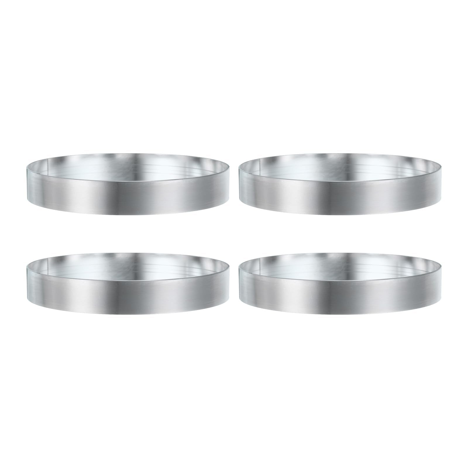 HARFINGTON 4Pcs Round Cake Ring 5.12 x 1 Inch Seamless Stainless Steel Pastry Mousse Dessert Ring Mirror Coating for Baking Cook
