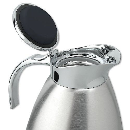 Isosteel 0.6 Litre 18/ 8 Stainless Steel Tableline Double-Walled Straight Shape Vacuum Pot with Flap Lid  Silver