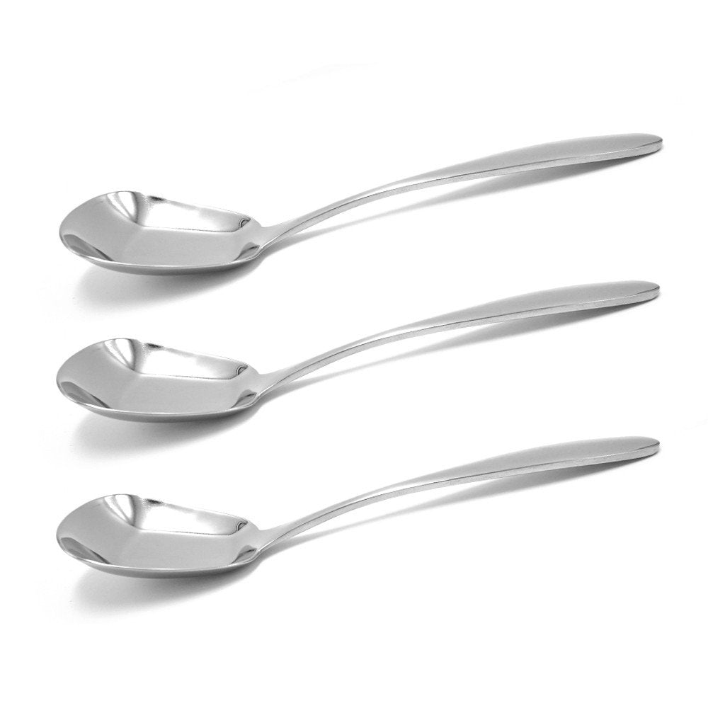 Ercrysto Stainless Steel Soup Spoons,Table Spoons,Dinner Spoons,Rice Spoons,Special Square Design,Mirror Polish,Small Size(6.1 I