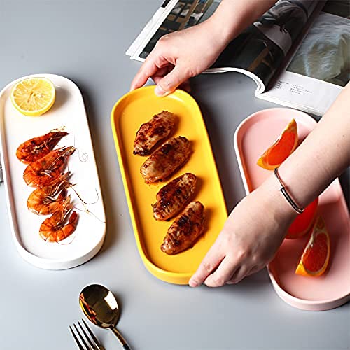 Ceramic Sink Tray, Bathroom Counter Tray, Bathtub Tray, Cosmetics Dish, Candle Tray, Perfume Shampoo Liquid Soap Tray Simple Sty