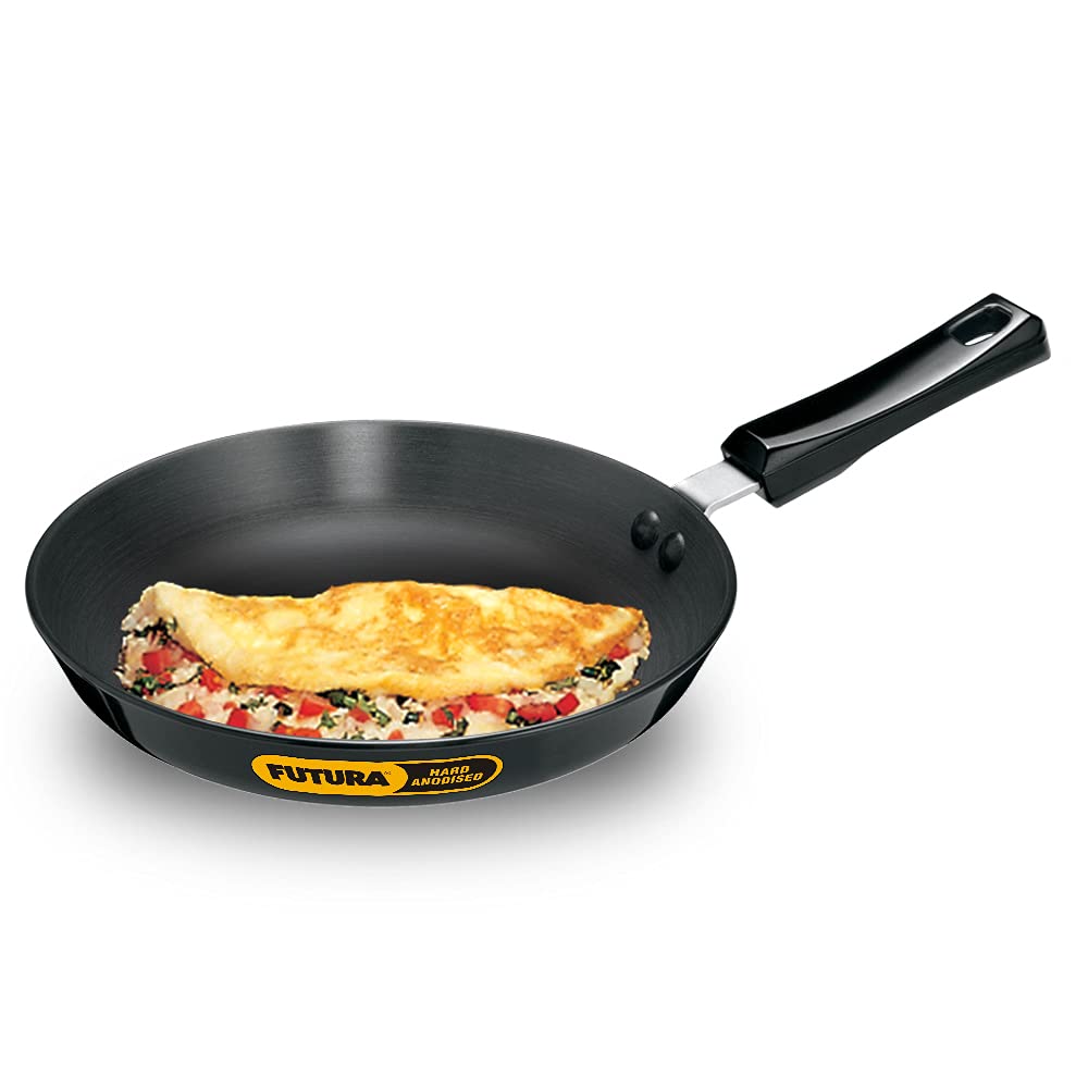 Hawkins Futura 24 Cm Frying Pan, Hard Anodised Fry Pan, Black (Af24)