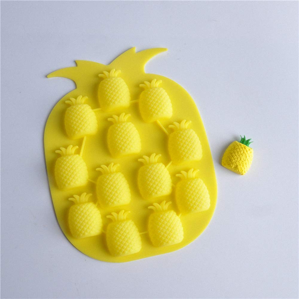 3Pcs Pineapple Chocolate Candy Molds With A Dropper, Pineapple Silicone Ice Cube Tray Gummy Jello Fondant Mold Mini Soap Embeds