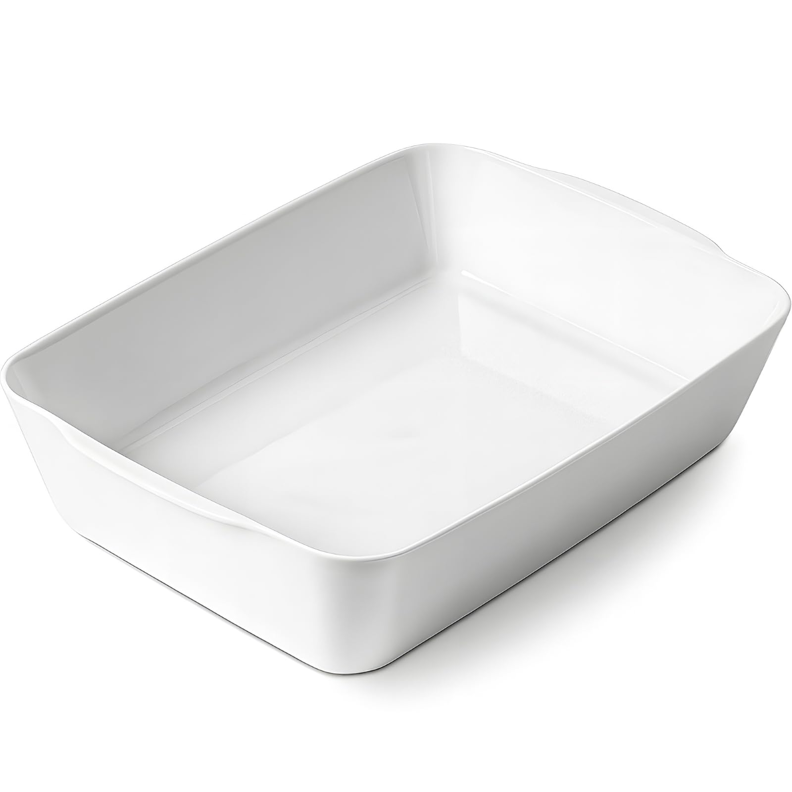 HOMBENE 4.2 QT Deep Ceramic Baking Dish, White Casserole Dish, Lasagna Pan for Oven, Ceramic Baking Pan, Kitchen Decor, Microwav