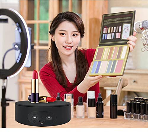 ZLMONDEE Rotating Display Stand 5.2'' 4.4lb Load Cup Display Stand Turner for Tumblers  Spinning Display Stand Motorized Tumbler Display Turner for Glitter Cups Photography Small Arts Pruducts (Black)