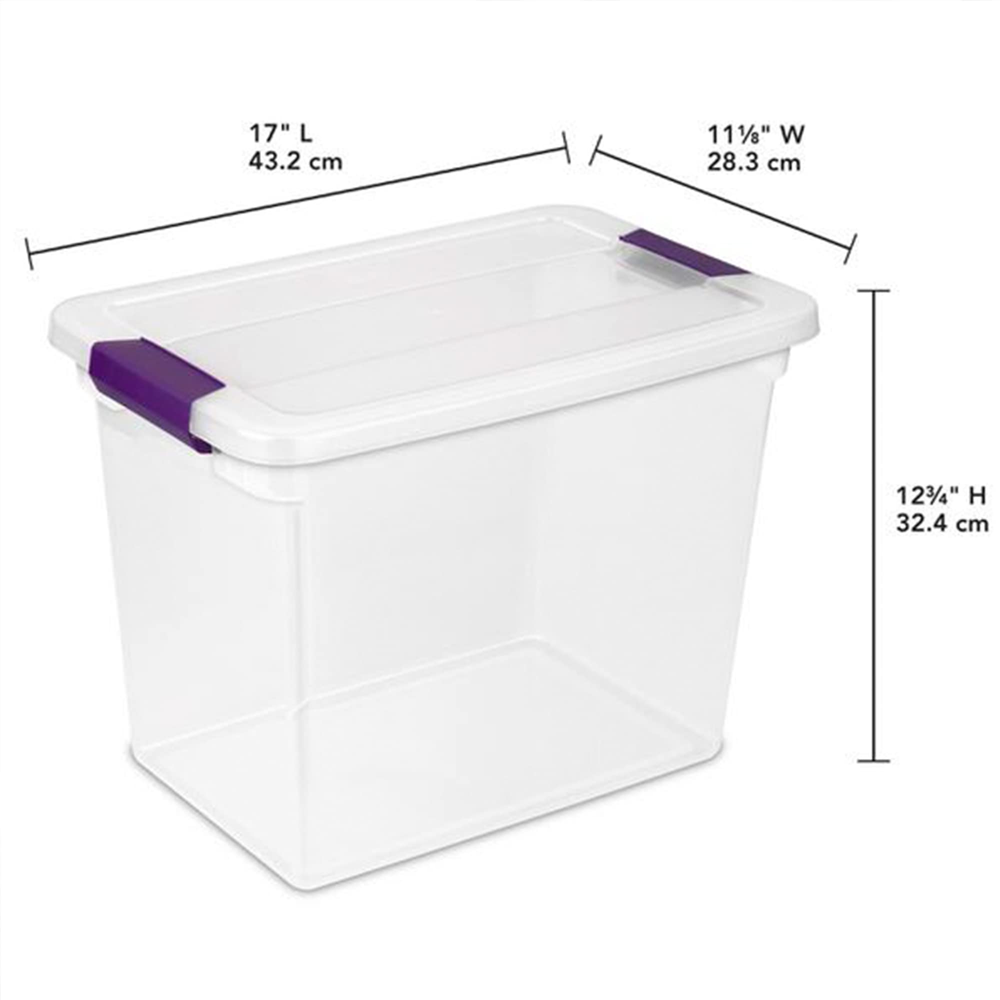 Sterilite 27 Quart Clearview Latch Box, Stackable Storage Bin With Latching Lid, Organize Clothes, Shoes In Closet, Clear Base A