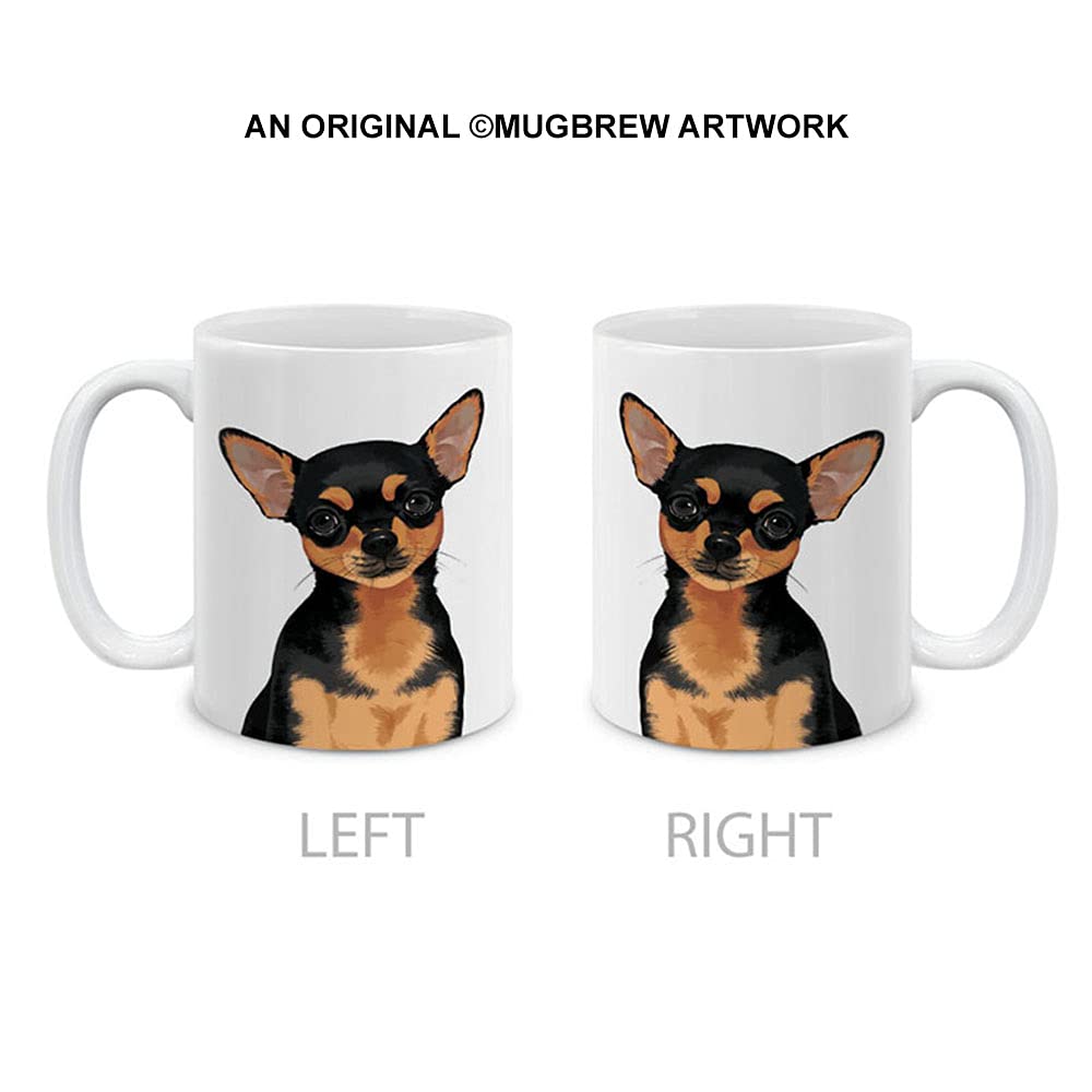 MUGBREW Cute Black Tan Chihuahua Full Portrait Ceramic Coffee Mug Tea Cup  11 OZ