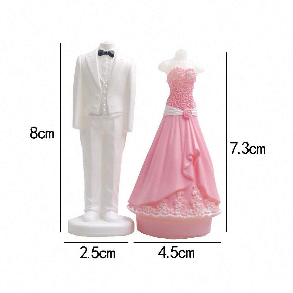 3D Bride And Groom Tuxedo Wedding Dress Set Silicone Candle Soap Mold Chocolate Mold For Wedding Cake Decorating Wedding Candle