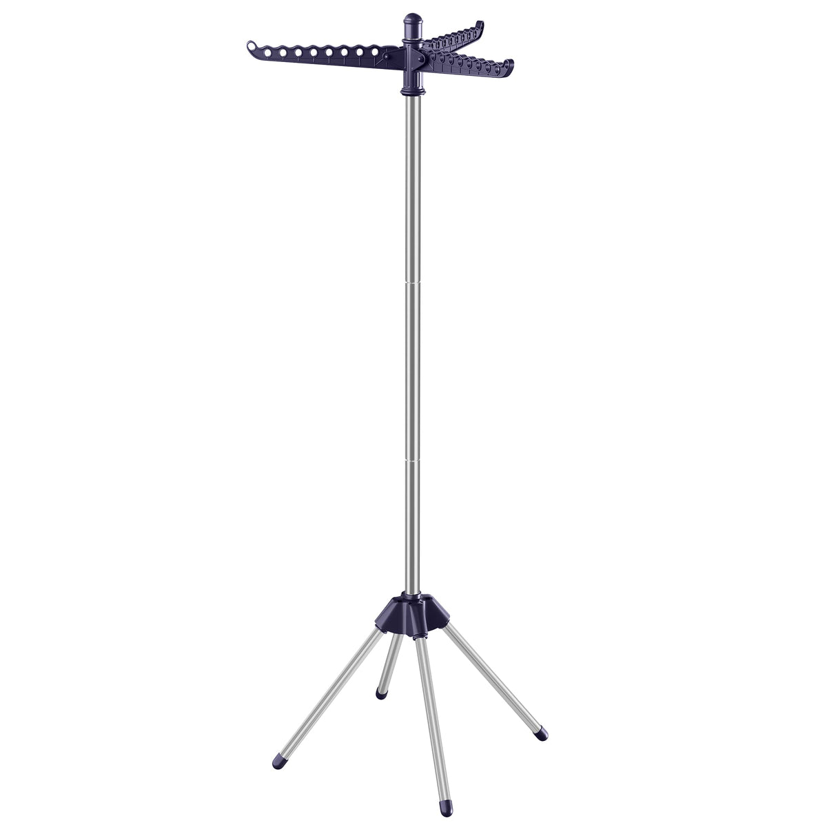 Songmics Clothes Drying Rack, 59.6 Inches High Folding Laundry Drying Rack With 3 Rotatable Arms For Hangers, 4 Legs, Stainless