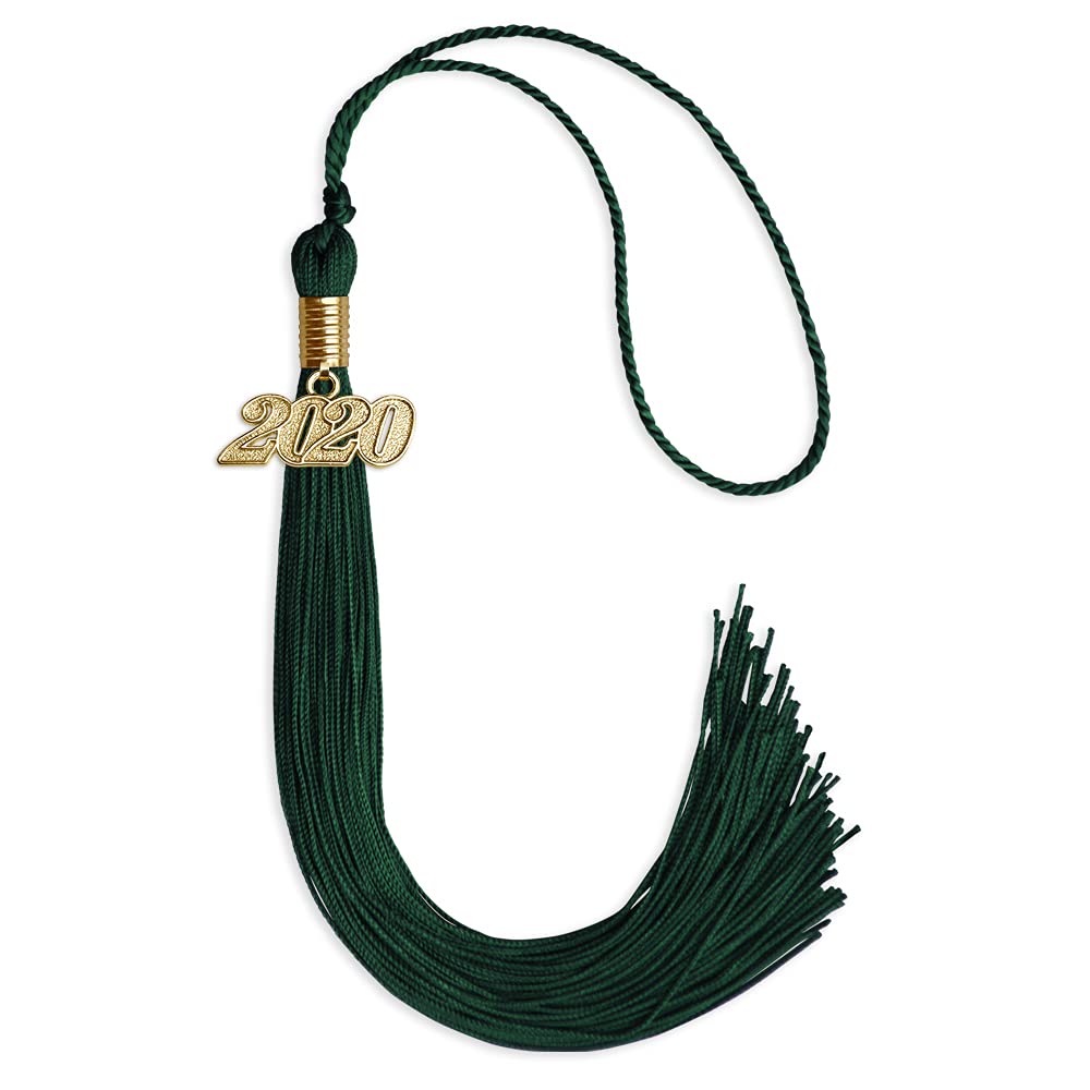Endea Graduation Single Color Tassel with Gold Date Drop (Hunter Green, 2020)