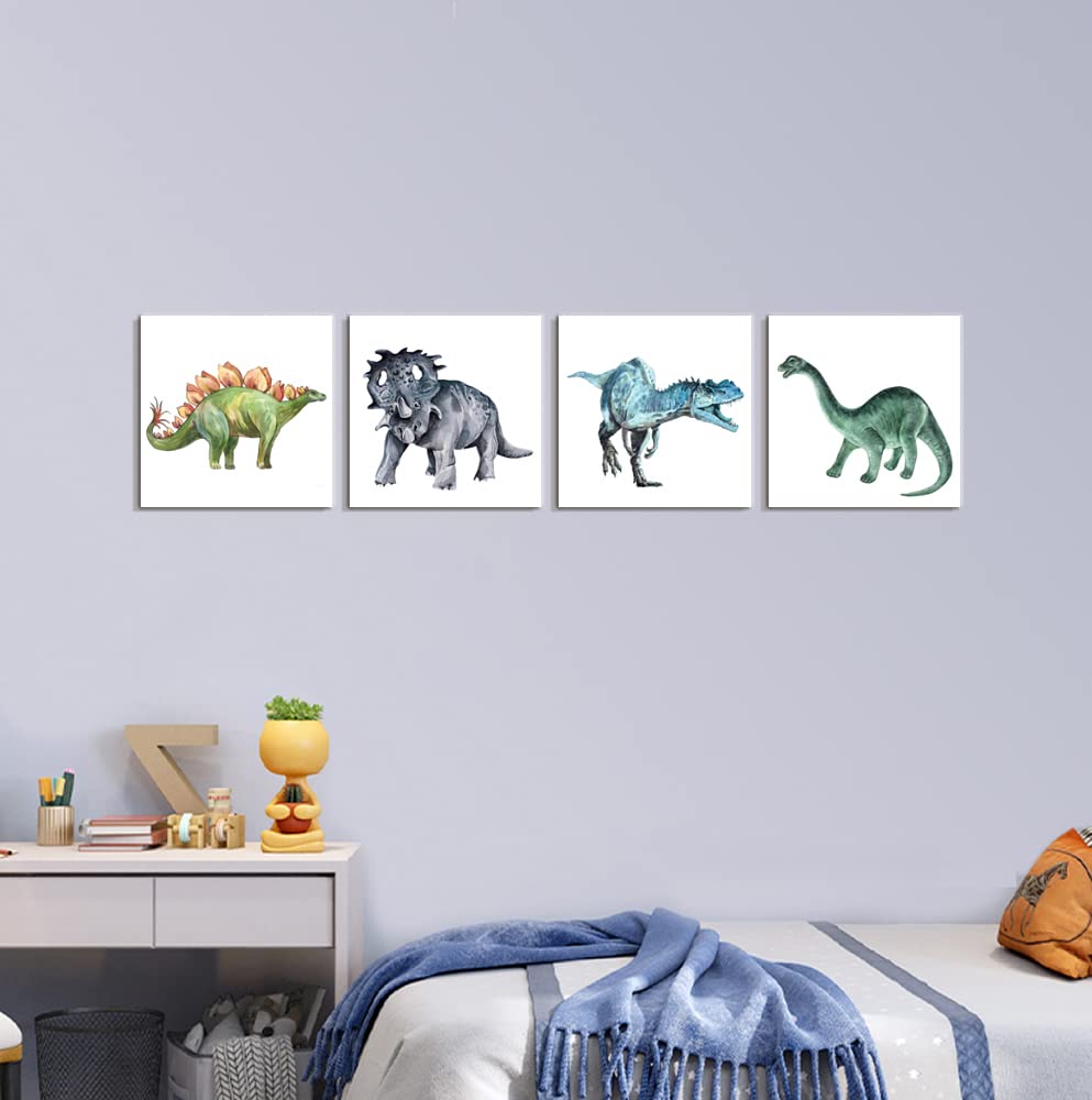 Popuwall Dinosaur Wall Art - Canvas Pictures for Boys Room, 16"x16", Dinosaur-3, Kids Room Decoration
