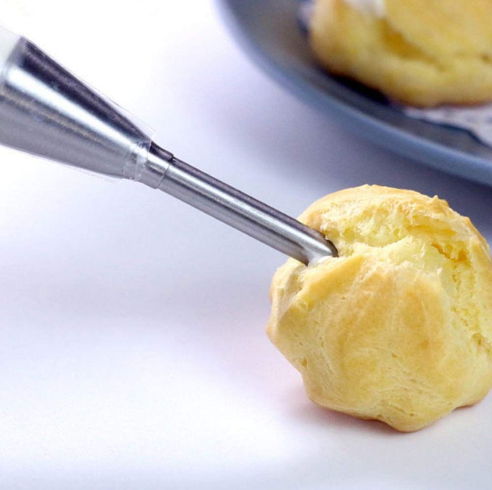 Akoak 2 Pcs Puff Cream Nozzle 304 Stainless Steel Pastry Baking Diy Tools