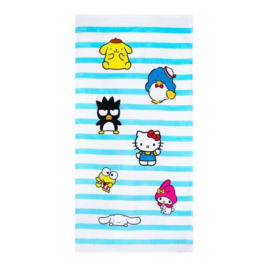 Franco Collectibles Sanrio Hello Kitty & Friends Super Soft Cotton Bath/Pool/Beach Towel, 60 In X 30 In, (Official Licensed Prod