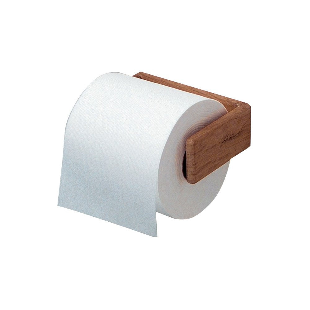 Seateak 100% Teak Toilet Paper Holder - Toilet Paper Holder Wall Mount With Spring-Load Bar - Water-Resistant Bathroom Toilet Pa
