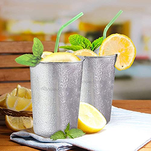 Yolcar 4Pack 6Oz Small Stainless Steel Cups, Bpa Free Healthy Pint Drinking Cups Metal Drinking Glasses For Kids (Silver, 170Ml/