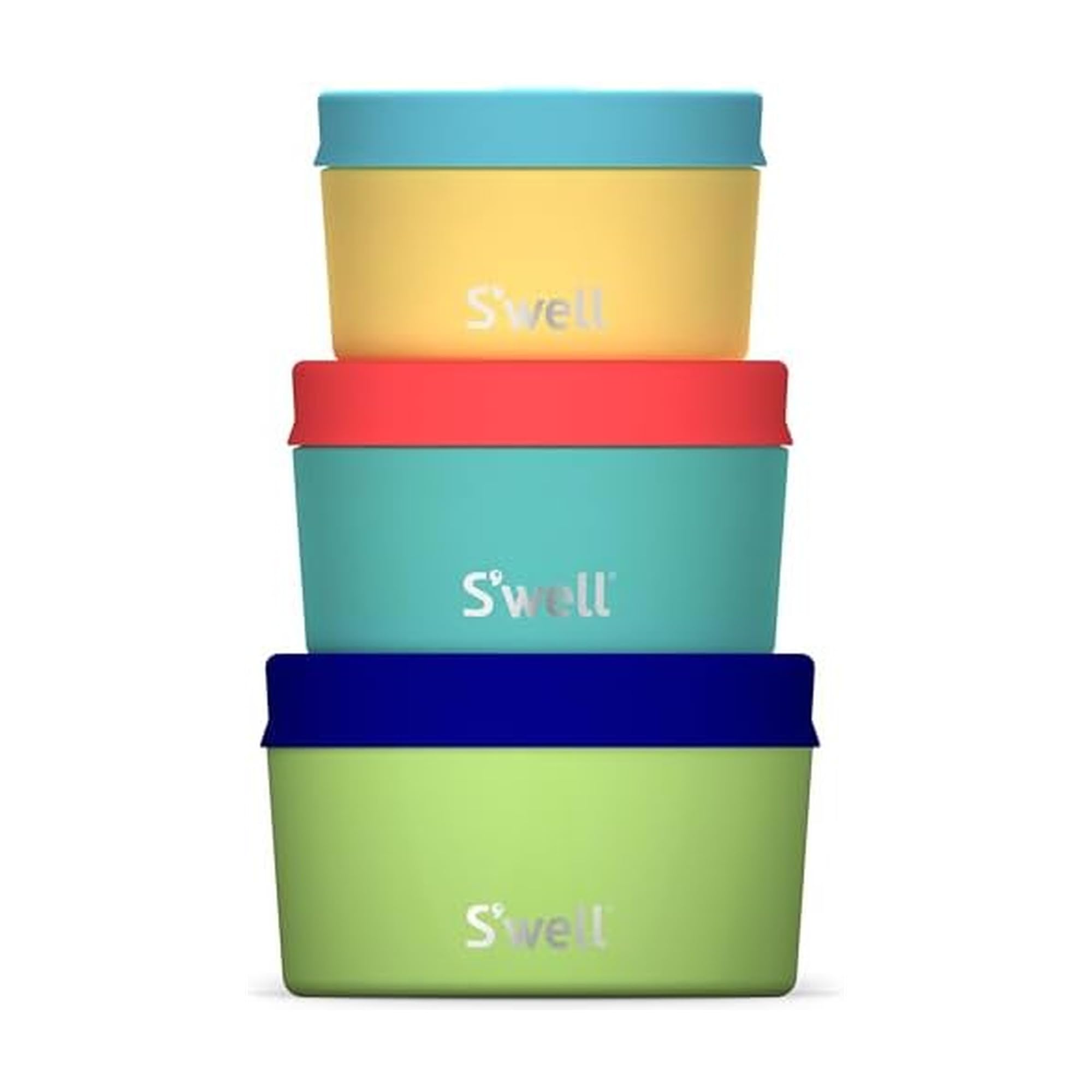 Swell Stainless Steel Food Canister Set Of Three, 10oz, 16oz, and 24oz, Tropical Smoothie, Single Walled Durable Construction, 