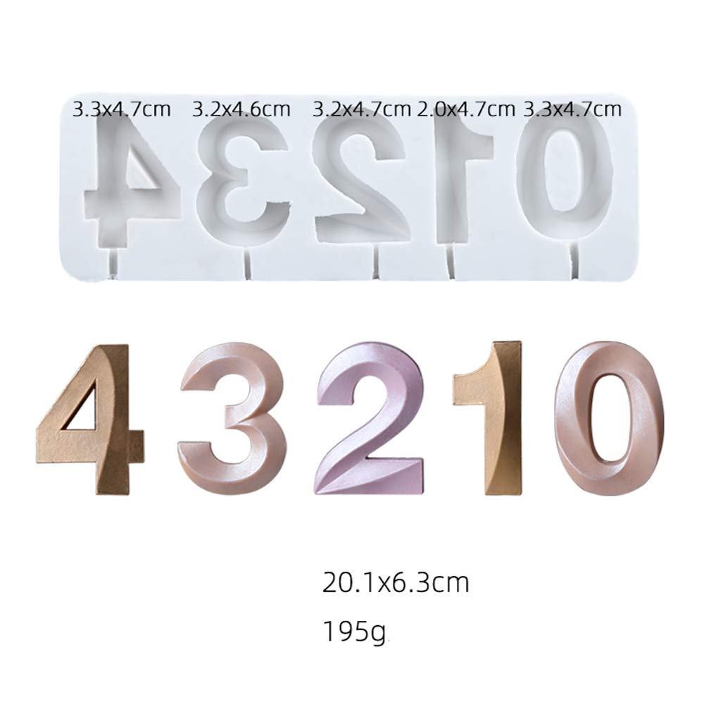 Fondant 0-9 Number Mold Silicone Letter Mold Candy Making Alphabet Fondant Molds For Birthday Decoration