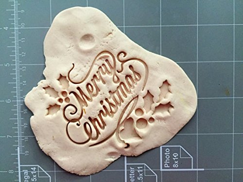 Merry Christmas Fondant Embosser, Stamp, Cookie Cutter