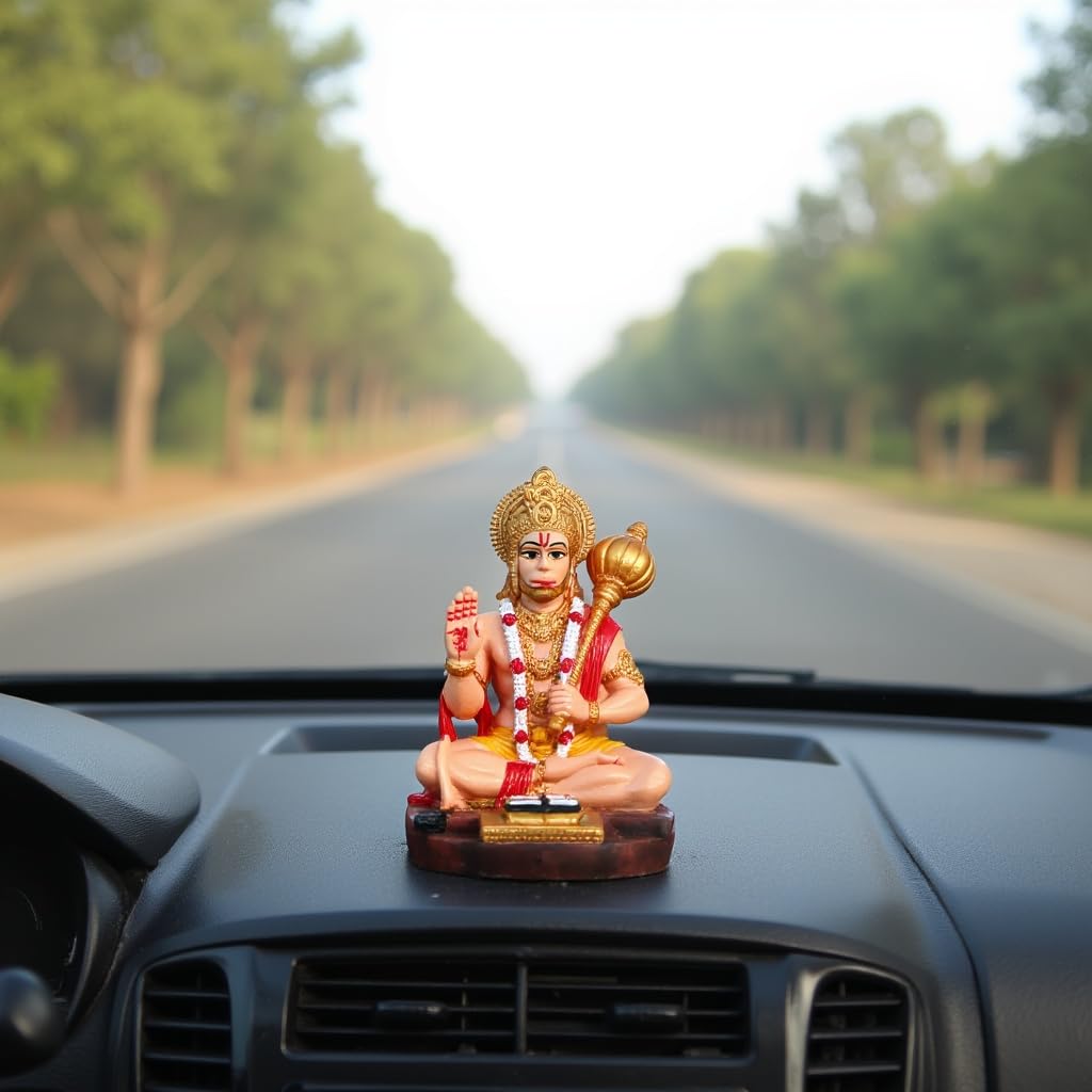 Unovate Lord Hanuman Idol For Car Dashboard, Home, Office Desk  Hanuman Murti For For Pooja, Temple Showpiece, Decoration, Festi