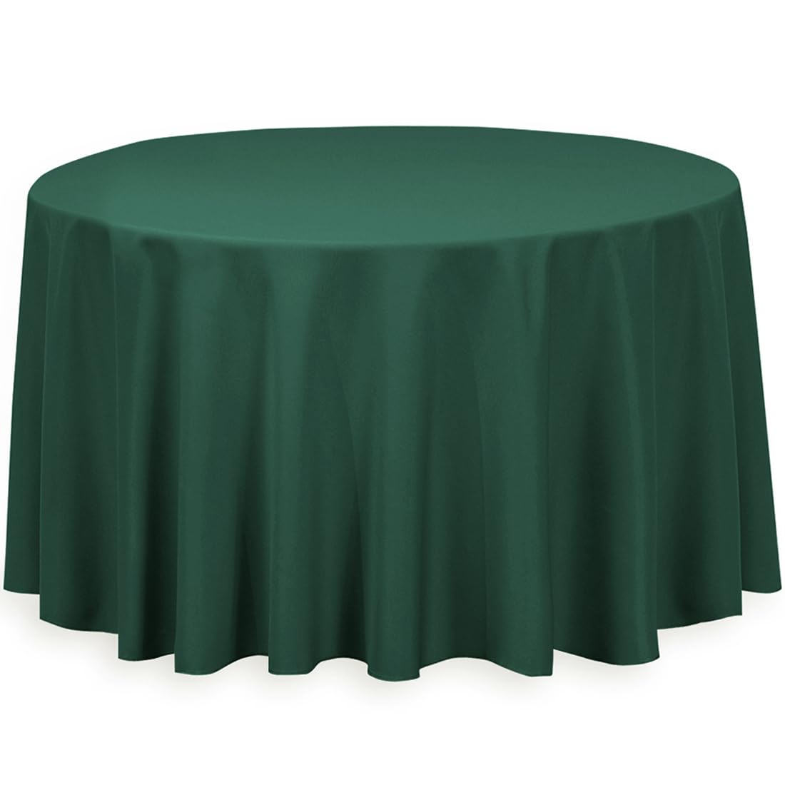 Linentablecloth 108-Inch Round Polyester Tablecloth Hunter Green