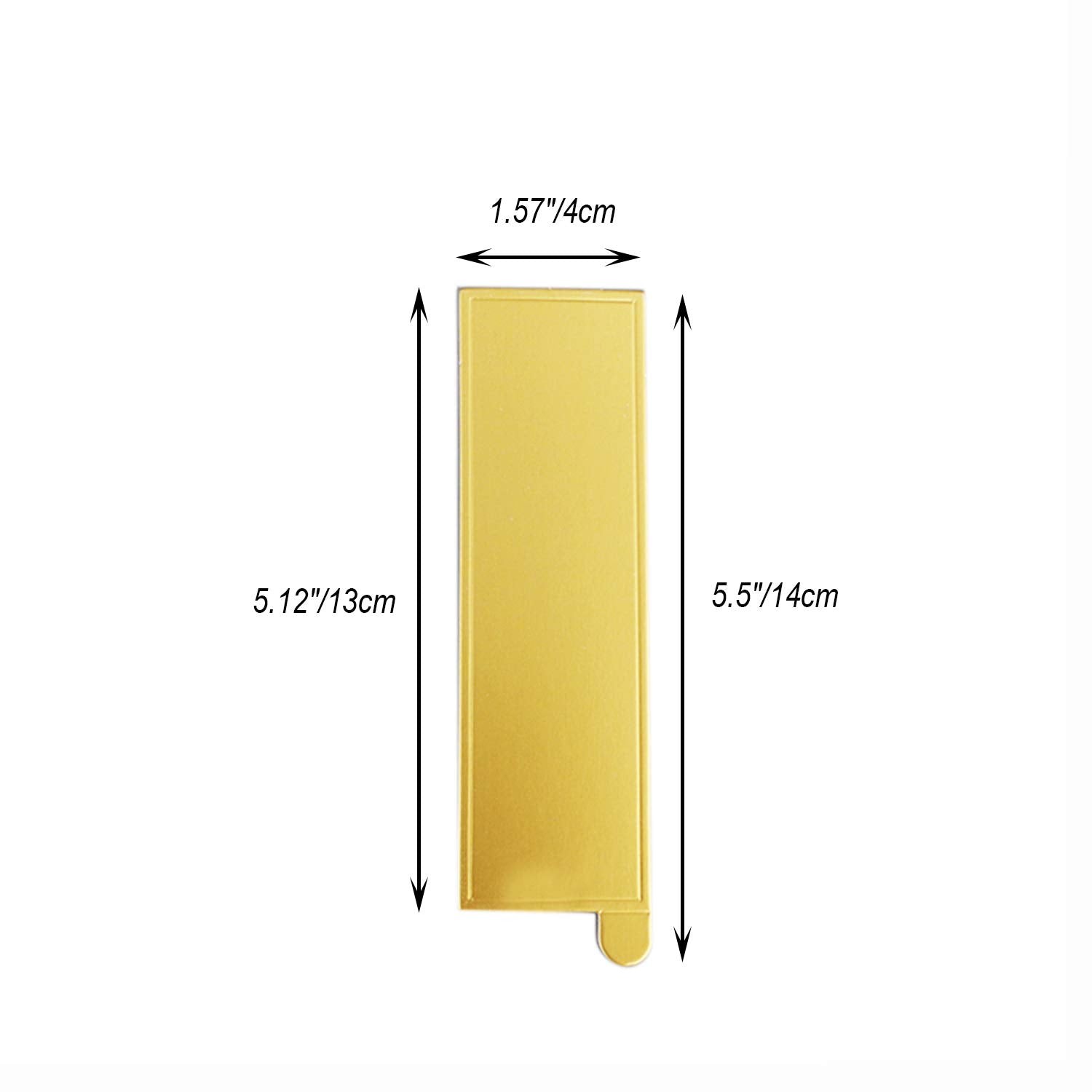 Proshopping 100 Pcs 5.12''X1.57'' Mini Cake Boards, Long Bar Rectangular Gold Mousse Cardboard Set, Cupcake Base, Dessert Displa