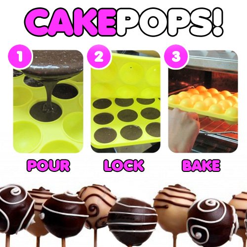 Ny Cake Assorted Shapes Silicone Cake Pop Mold (Color May Vary)