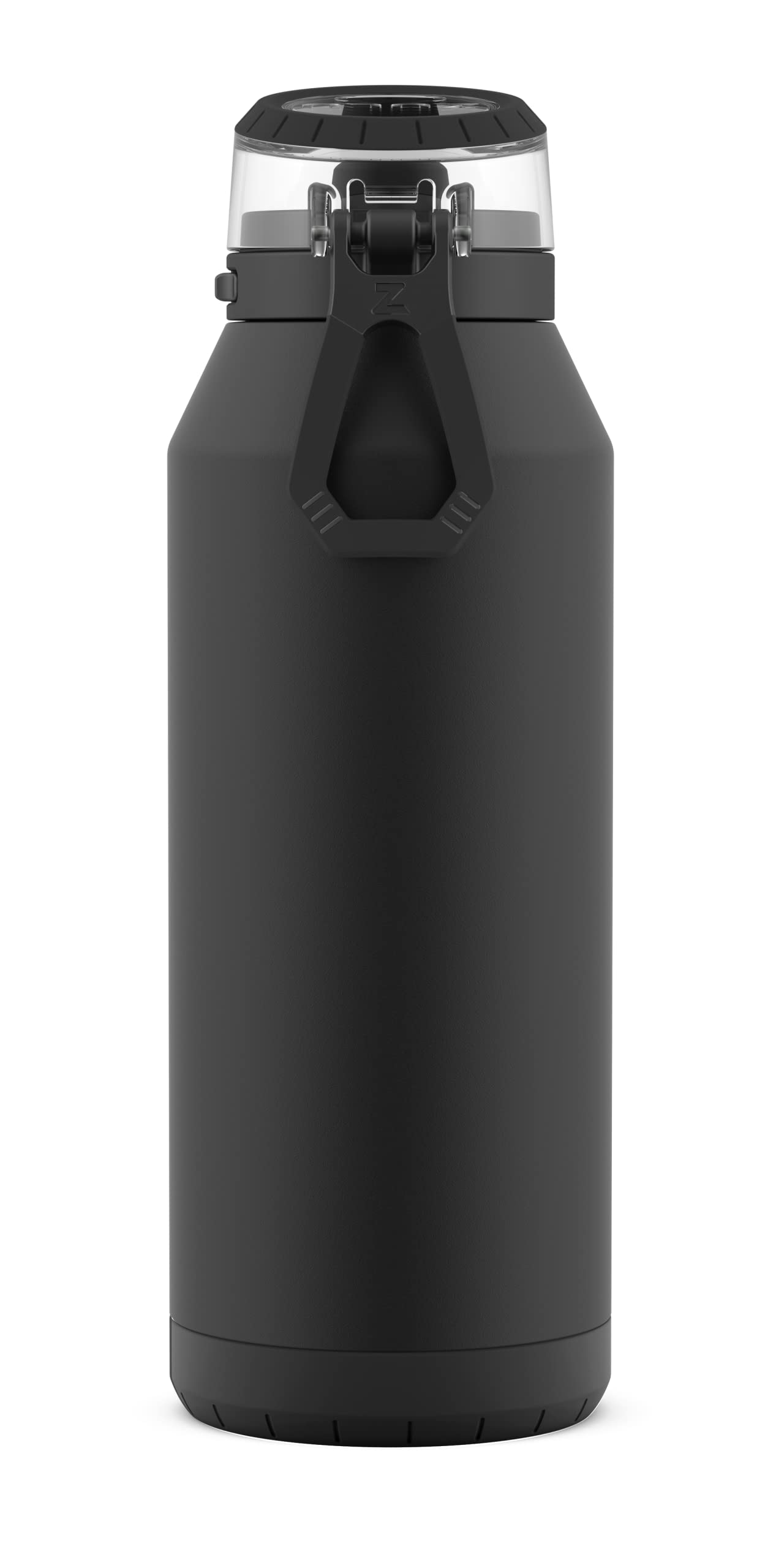 Zulu Swift Stainless Steel Vacuum Insulated Water Bottle With Covered Silicone Straw, 32Oz (Black)
