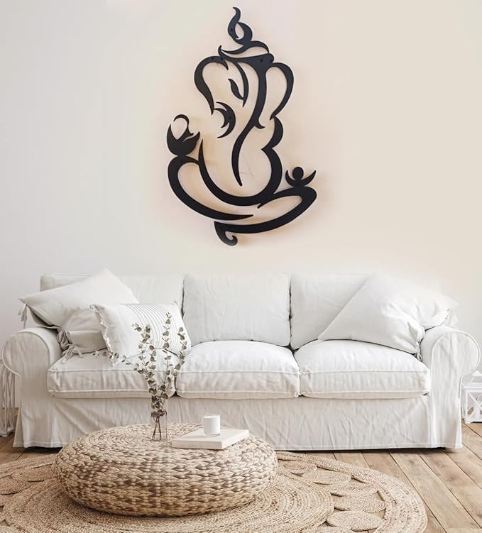 BLIND SHOP Lord Ganesha Metal Wall Art - Finish Wall Hanging for Living Room & Home Decor - Modern Art for Bedroom, Office