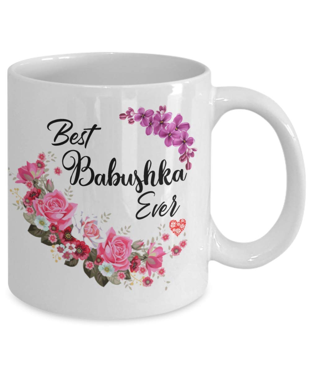 Creator's Cove Babushka mug Best Grandma Ever mug Russian floral coffee cups, Grandmom mug flower coffee mugs from granddaughter