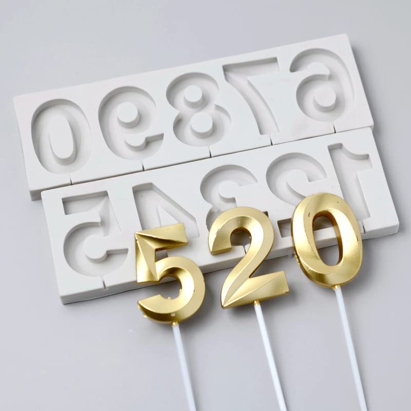 Zhuojie Numbers Lollipop Silicone Mold Fondant Cakes Decorating Mould Sugarcraft Chocolate Baking Tool Kitchenware For Cake Gump