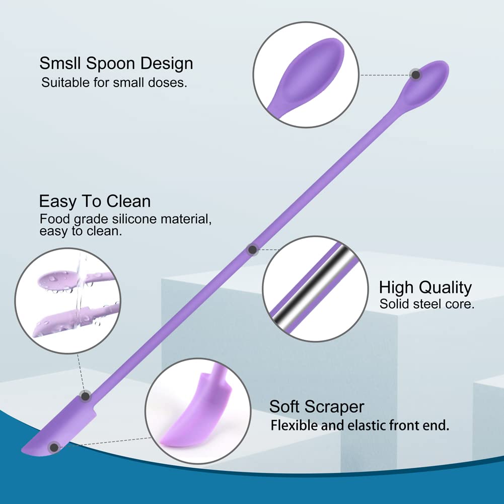 9 Pieces Mini Silicone Spatula-Makeup Spatula-Small Silicone Spatula-Thin Spatula Set For Skinny Openings-Abnaok Tiny Scraper Fo