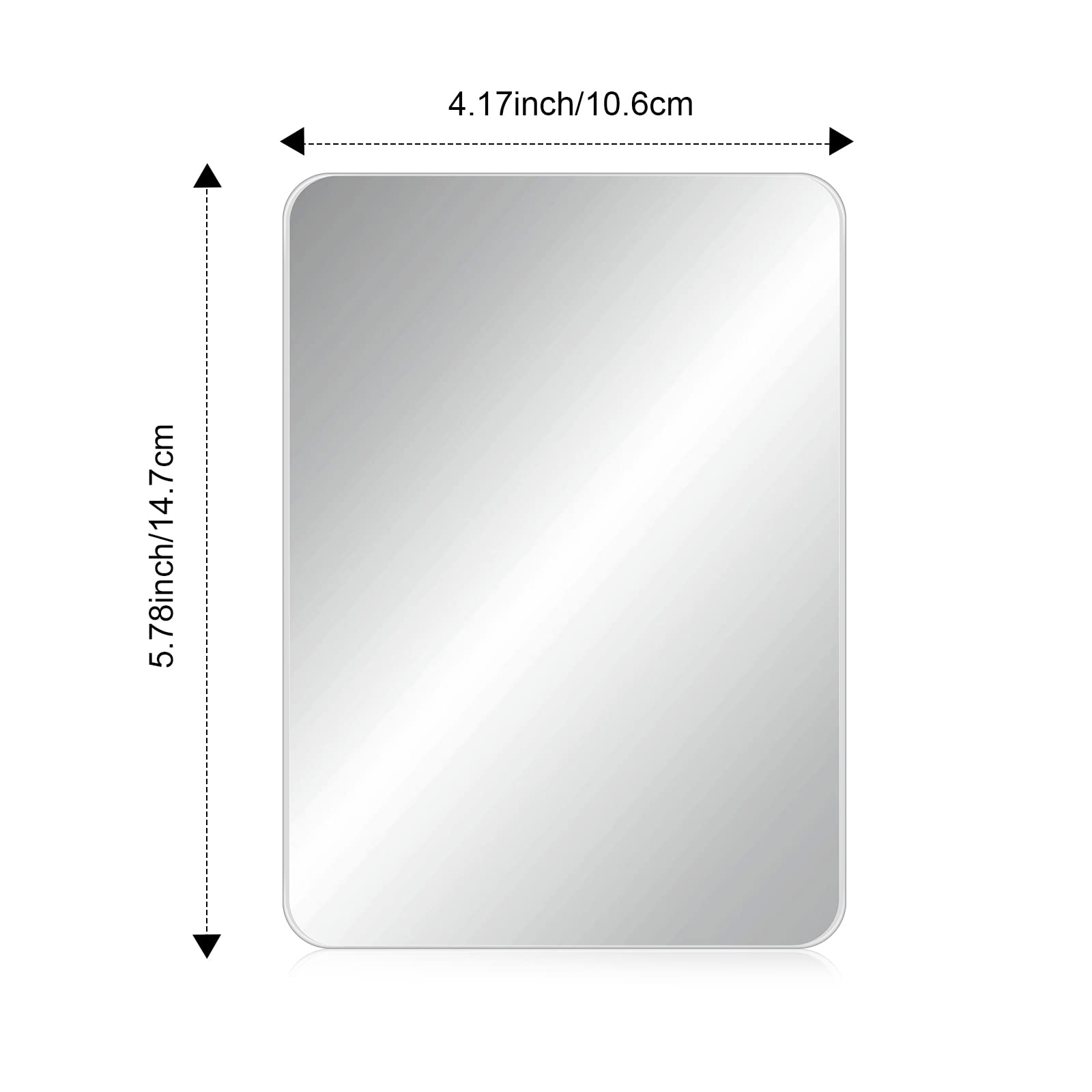 Blulu 2 Pcs Magnetic Locker Mirror Small Real Glass School Rectangular Locker Magnetic Makeup Mirror For Bathroom Household Refr