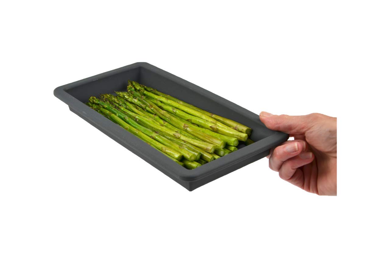 Gear Gurus Baking Pan Dividers - Silicone Baking Trays, Sheet Pan Cooking, Nonstick 4 Piece Set, Reinforced Rims, Ribbed Bottoms