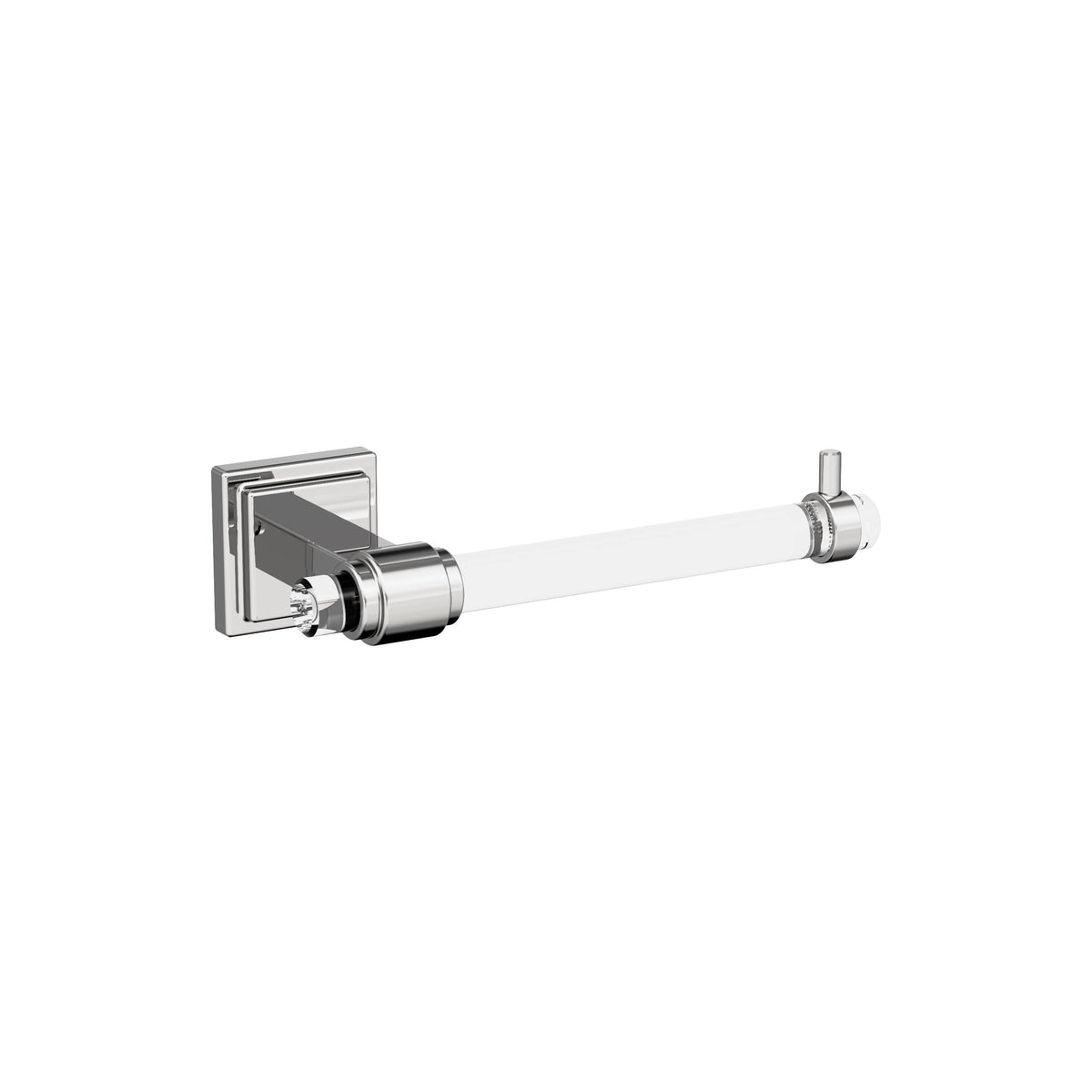 Amerock Bh36061C26 | Clear/Chrome Single Post Toilet Paper Holder | 7-1/16 In. (179 Mm) Length Toilet Tissue Holder | Glacio | B