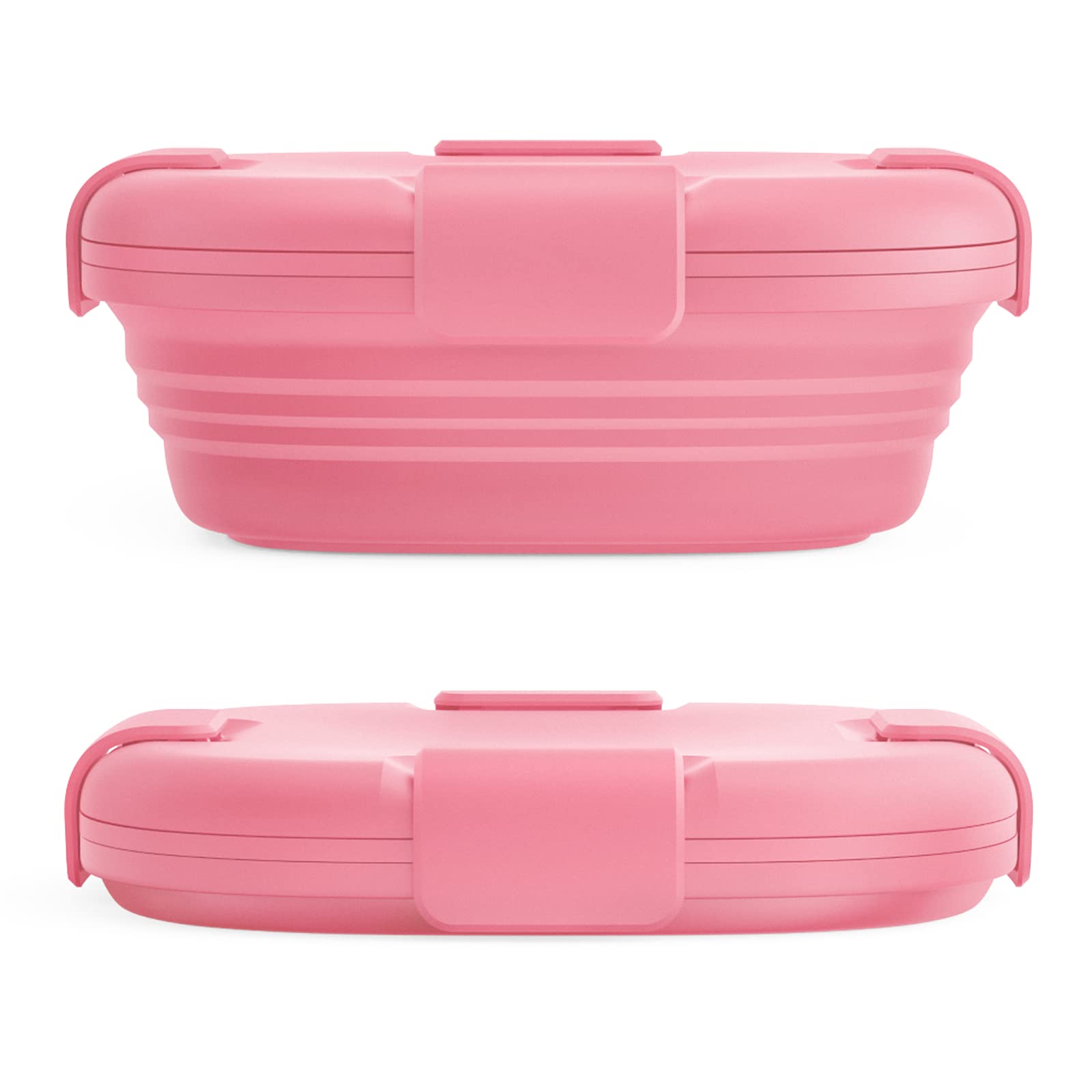 Stojo Jr Collapsible Box For Kids - Peony Pink, 24Oz - Leak-Proof Reusable Silicone Travel Bowl For Hot & Cold Food - For Home,