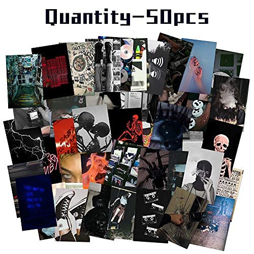 CY2SIDE 50PCS Grunge Aesthetic Picture  50 Set 4x6 inch  Collage Print Kit  Cool Room Decor for Girl  Wall Art Prints for Room  Dorm Photo Display  VSCO Posters for Bedroom