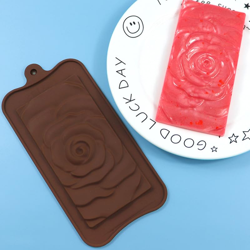 4 Piece Chocolate Bar Mold Silicone Energy Bar Making Non-Stick Protein Bar Moulds Rose Honeycomb Shape Candy Ice Diy Tool