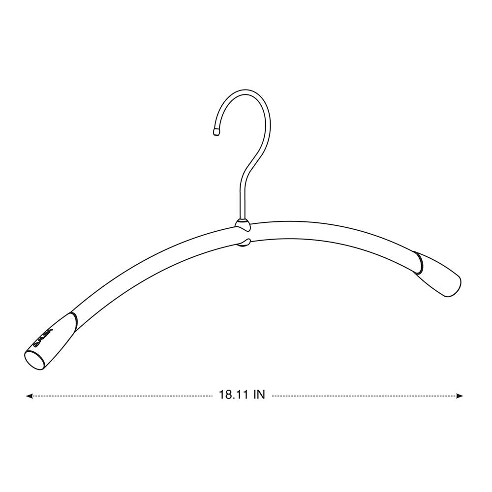 Alba Metallic Coat Hangers, Set Of 6, Metallic Gray With Black Accents (Pmcinmet)