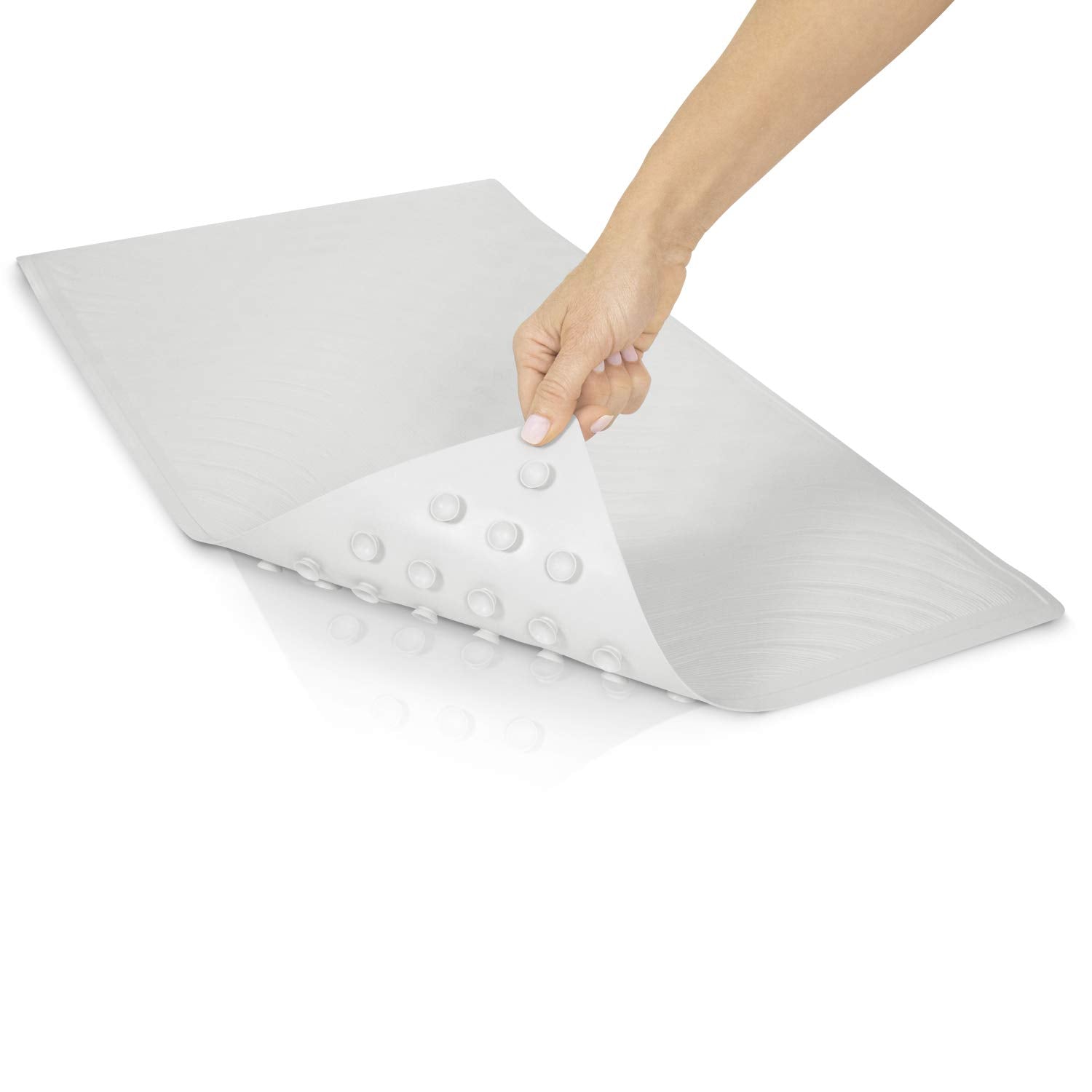 Vive Non-Slip Bath Mat with Suction Cups - 28 x 16 Extra Large Rubber Mat for Safety & Comfort - Patented Grip Prevents Slips an