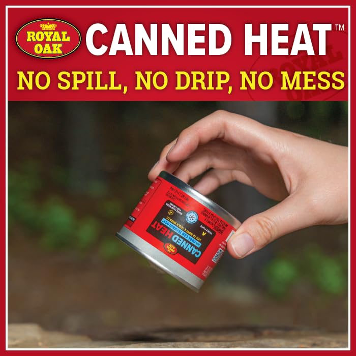 Royal Oak Canned Heat 12 Pack 6 Hour Fuel, Easy Open, Resealable, Non-Drip, For Food, Chafing Dishes, Buffet Burners, Parties, W