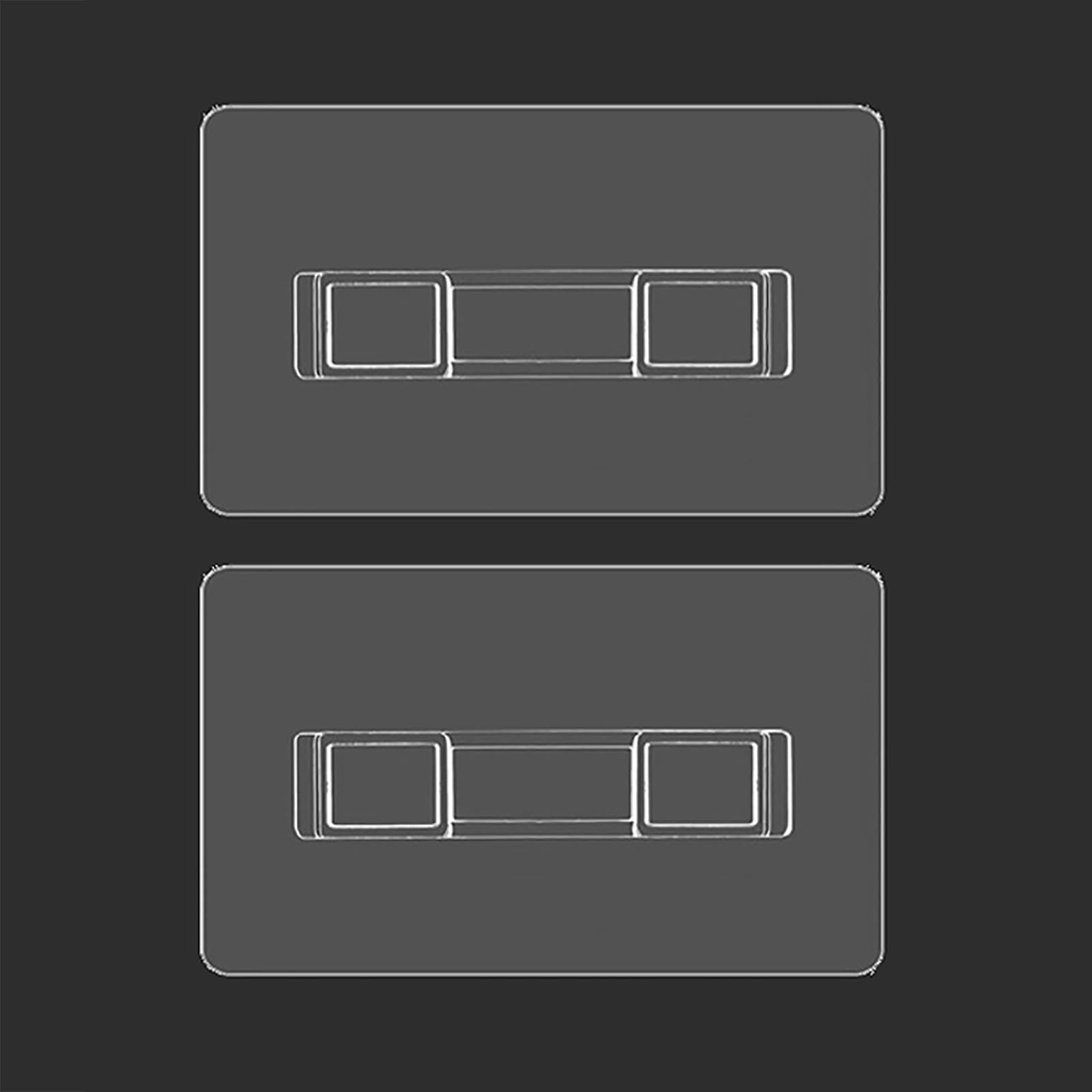 CARURLIFF 2 PCS Rectangular Shower Caddy Adhesive Replacement for Kitchen Bathroom Transparent Self-Adhesive Hooks Stickers for 