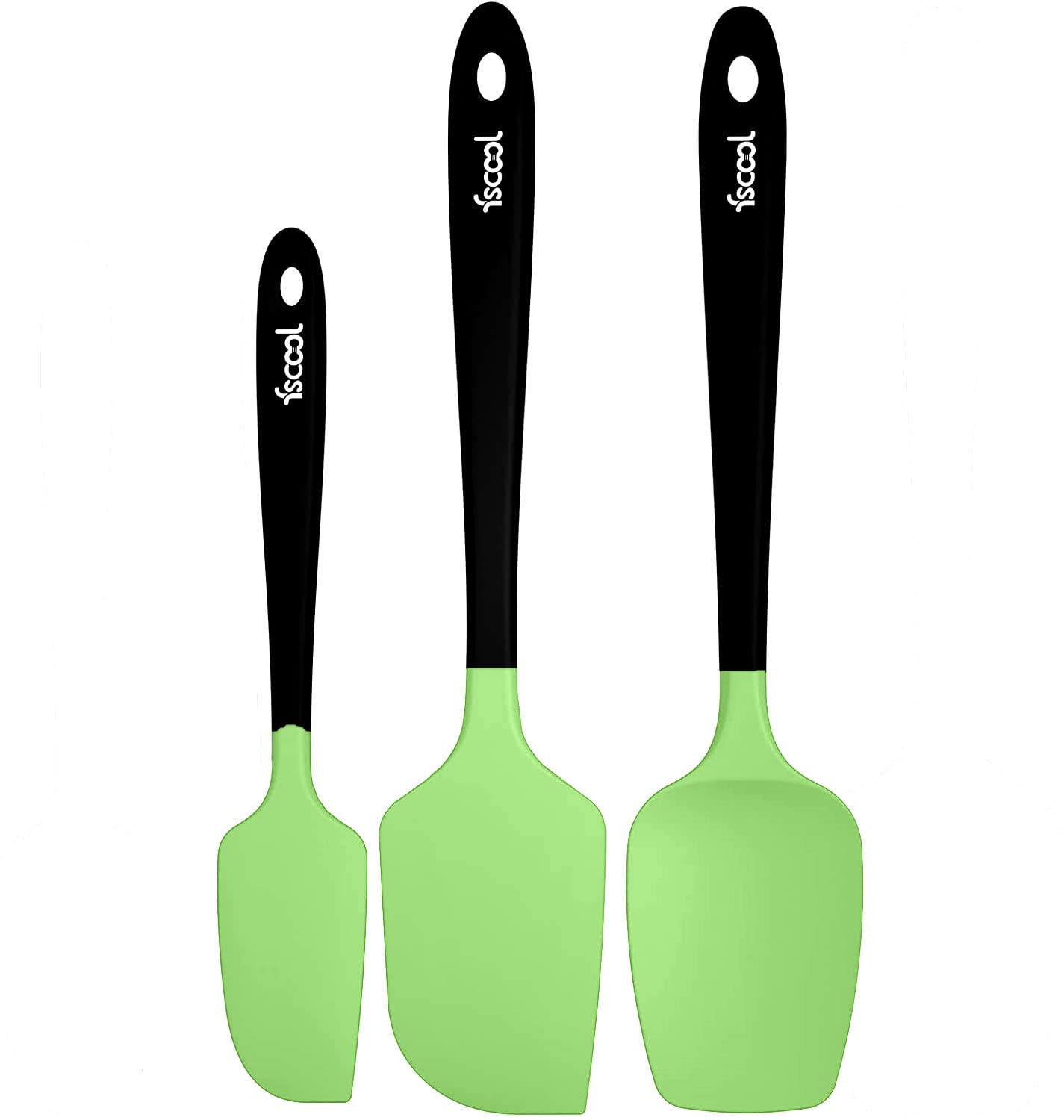 Fs Cool Silicone Spoon Spatula Set Of 3, High Heat Resistant BpaFree Flexible Rubber Scraper, Cooking Mixing Baking Kitchen Ute