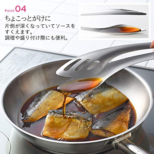 Oaks Leye Scoops Sauce And Grabbing Meat, Gassili Tongs, Made In Japan