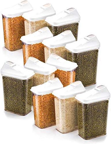 Matiman Enterprise Plastic Cereal Dispenser Easy Flow Storage Jar 750Ml 6 Pcs Set