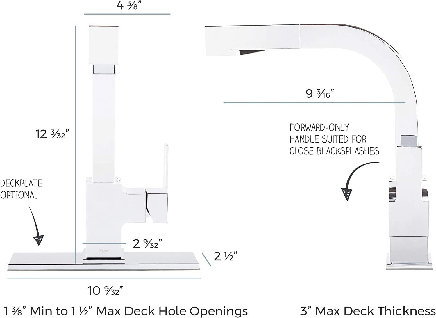 Pfister Lg534-Lpmc Arkitek Kitchen Faucet With Pull-Out Sprayhead, Polished Chrome