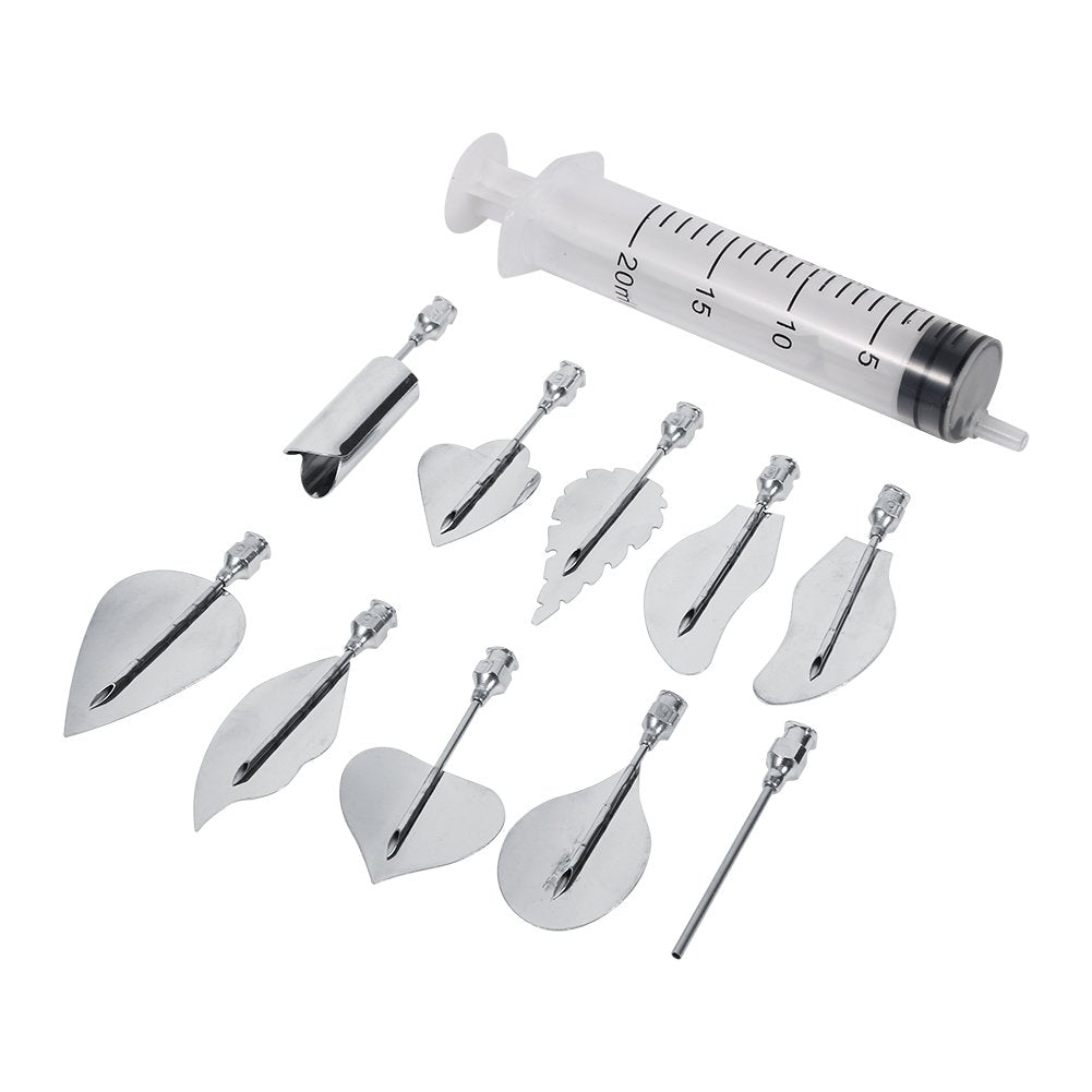 Gelatin Art Starter Kit - 11PCS 3D Pudding Cake Decorating DIY Tool Set Includes 10 PCS Gelatin Tools and 20ml Syringe Pudding P