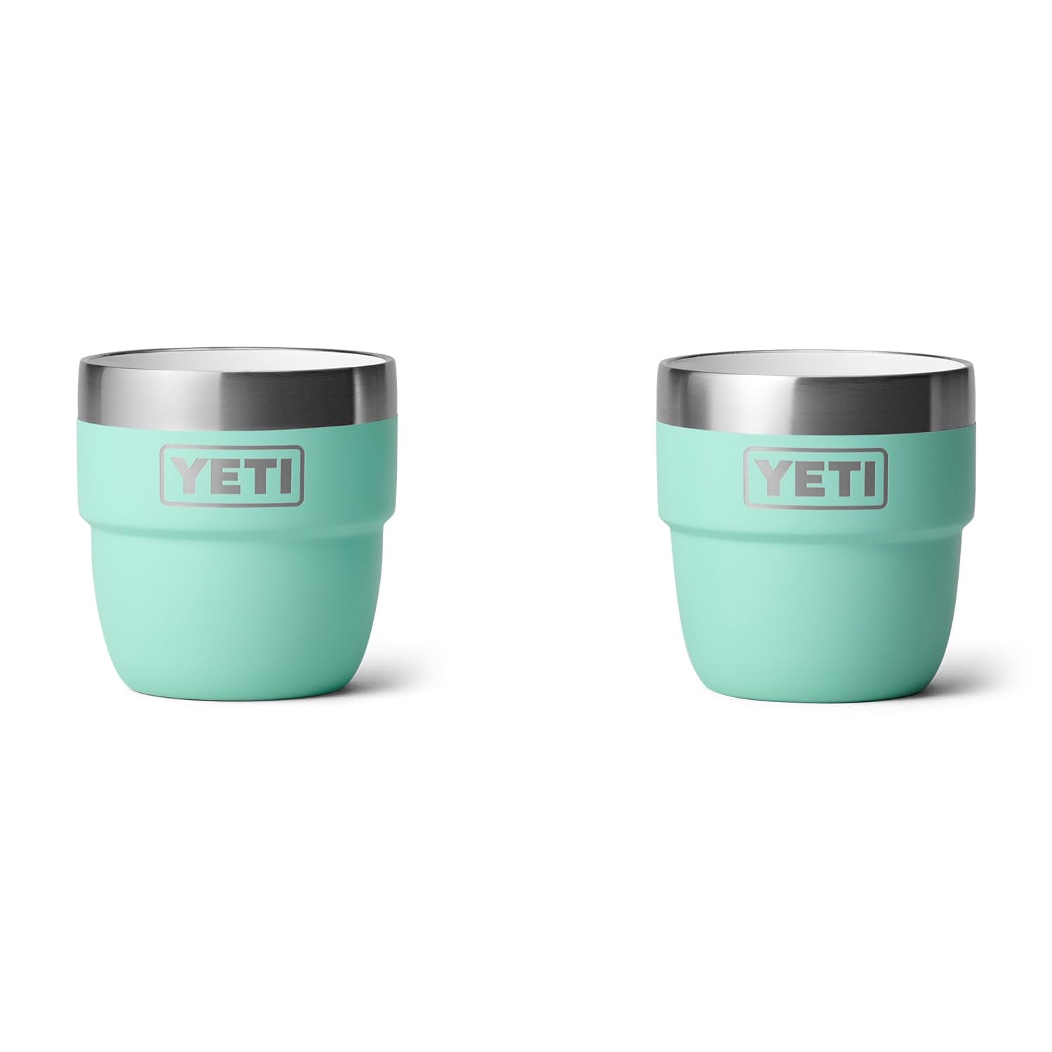 Yeti Rambler 4 Oz Stackable Cup, Stainless Steel, Vacuum Insulated Espresso/Coffee Cup, 2 Pack, Seafoam