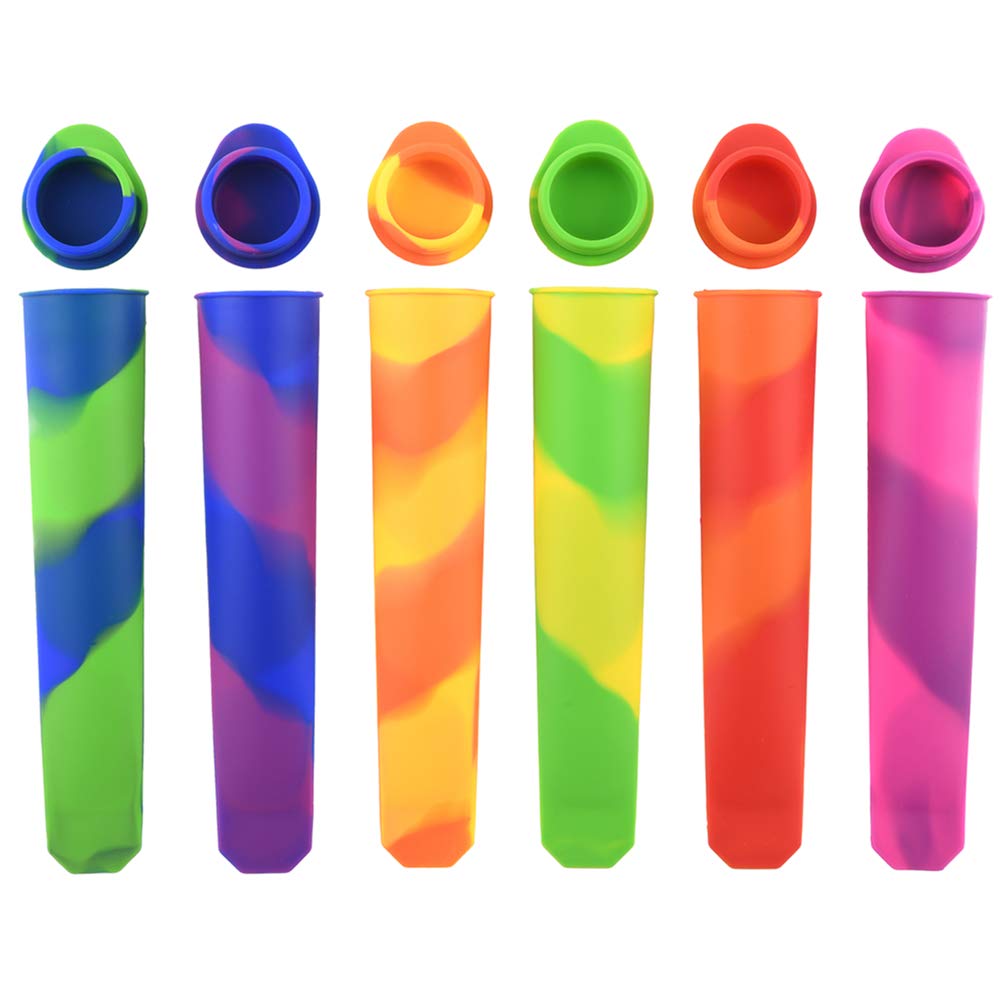 Mirenlife Silicone Ice Pop Molds, Popsicle Maker Molds, Mixed Color, Set Of 6