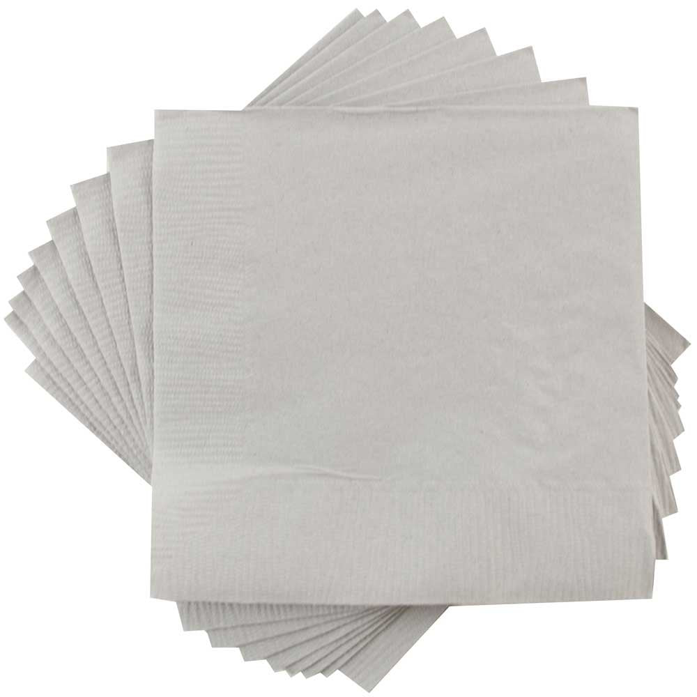 Jam Paper Medium Lunch Napkins - 6 1/2 X 6 1/2 - Silver - 50/Pack