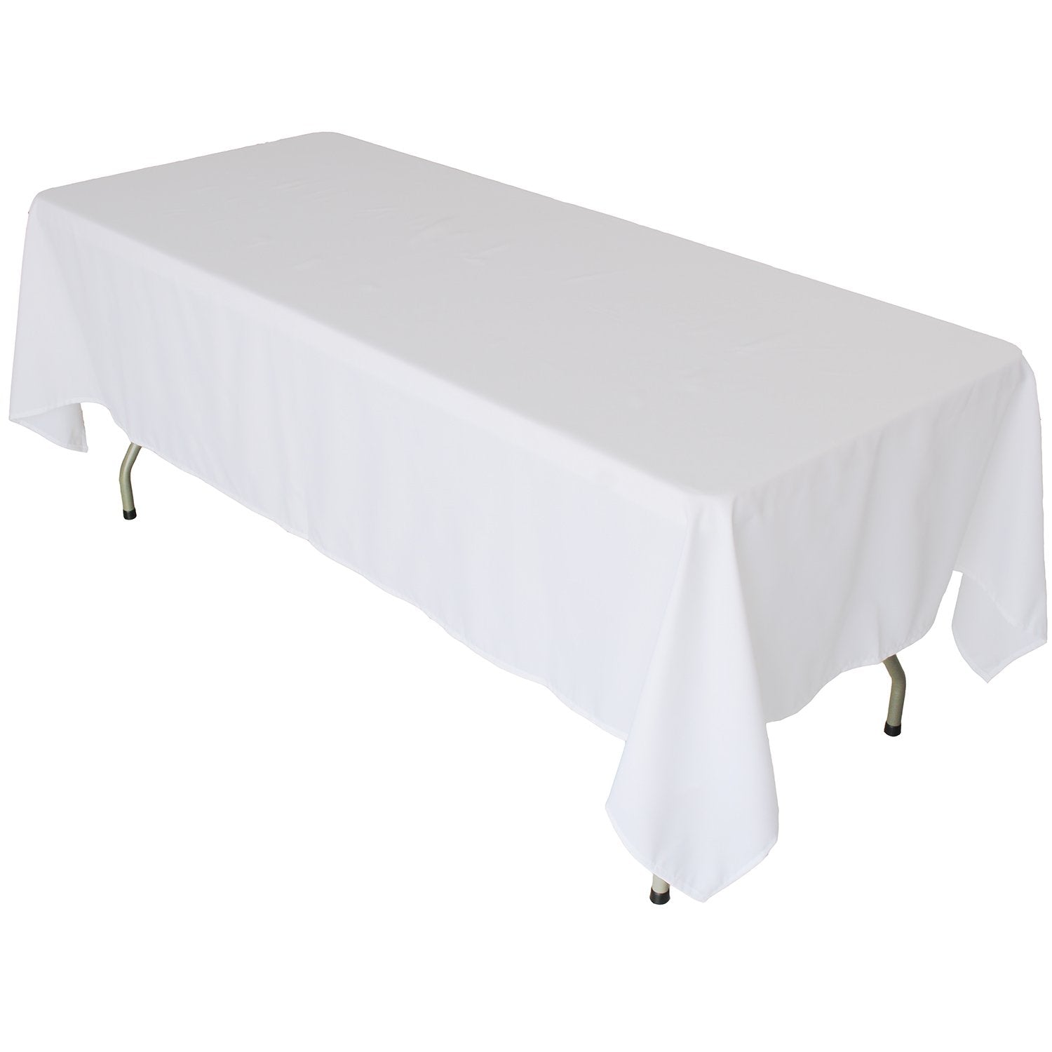 FantasyDeco Rectangular Polyester Fabric Tablecloth, White, 60x102inch by FantasyDeco